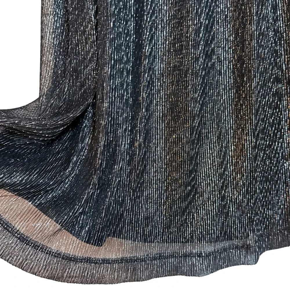 Nine West Women's Black Metallic Mock Neck Sleeveless‎ A-Line Dress Size M - Picture 5 of 10